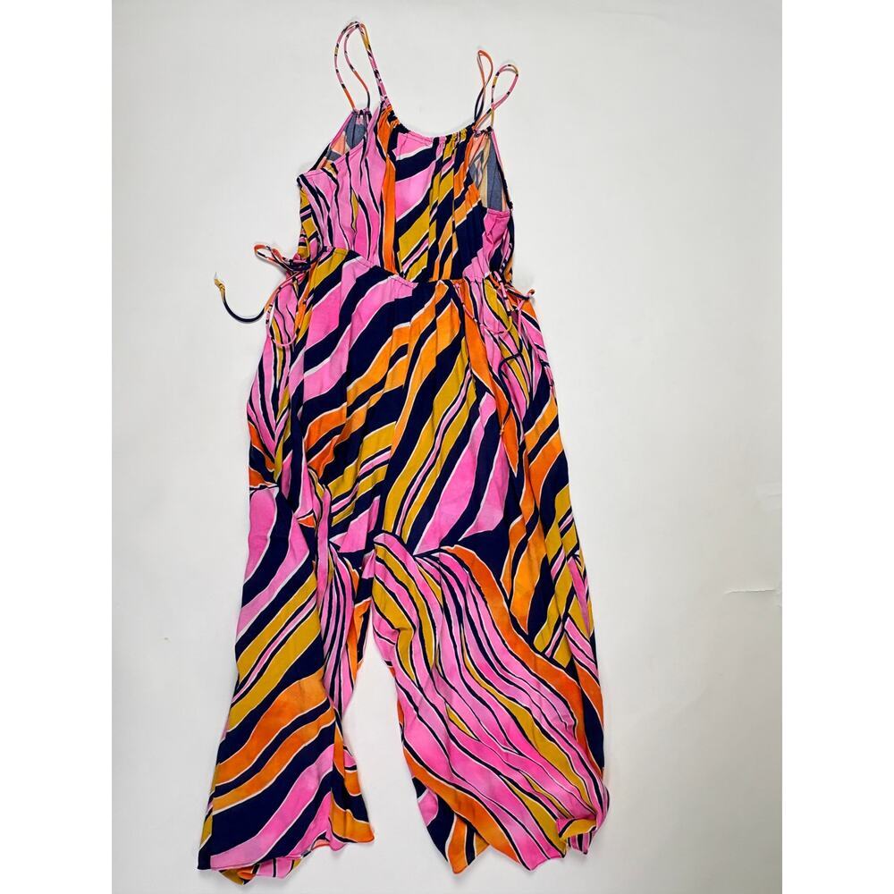 Maeve Anthro Wide Leg Jumpsuit Romper Pink Orange Palazzo Coastal Boho New - Picture 10 of 16